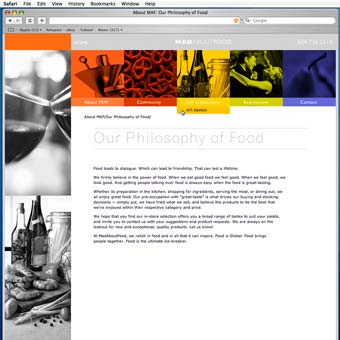 Mad About Food website Design